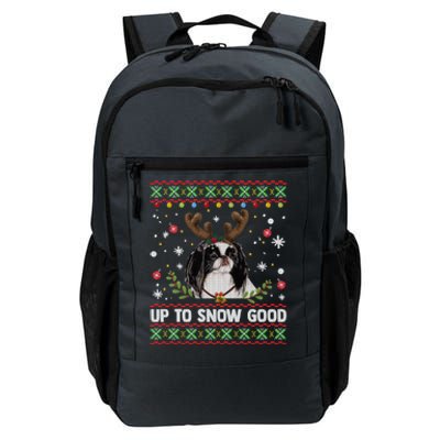 Japanese Chin Dog Reindeer Ugly Christmas Sweater Cool Gift Daily Commute Backpack