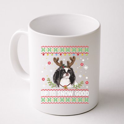 Japanese Chin Dog Reindeer Ugly Christmas Sweater Cool Gift Coffee Mug