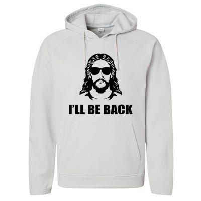 Jesus Christ Design I´Ll Be Back Jesus Performance Fleece Hoodie