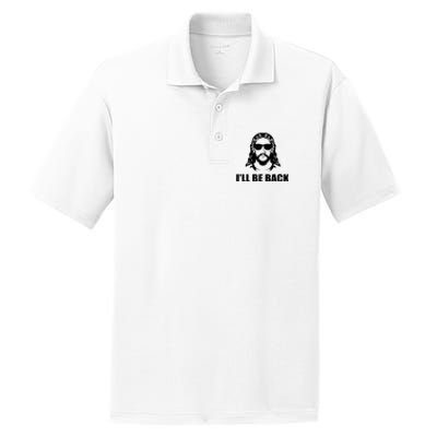 Jesus Christ Design I´Ll Be Back Jesus PosiCharge RacerMesh Polo