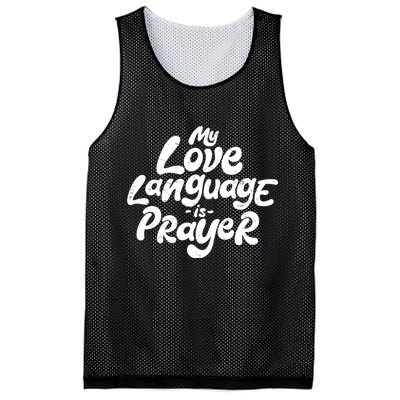 Jesus Christian Easter Vintage Retro My Love Language Is Prayer Mesh Reversible Basketball Jersey Tank