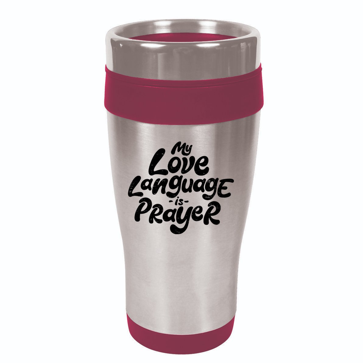 Jesus Christian Easter Vintage Retro My Love Language Is Prayer 16oz Travel Tumbler