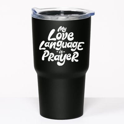 Jesus Christian Easter Vintage Retro My Love Language Is Prayer Tumbler