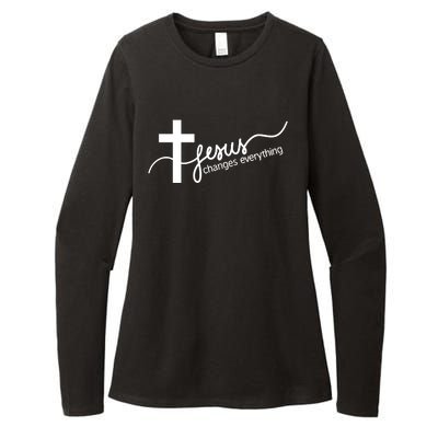 Jesus Changes Everything Cross Womens CVC Long Sleeve Shirt