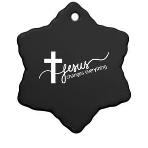 Jesus Changes Everything Cross Ceramic Star Ornament