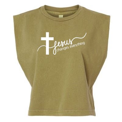 Jesus Changes Everything Cross Garment-Dyed Women's Muscle Tee