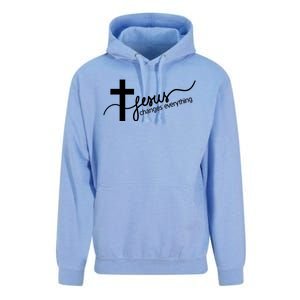 Jesus Changes Everything Cross Unisex Surf Hoodie