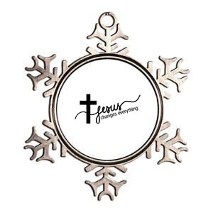 Jesus Changes Everything Cross Metallic Star Ornament