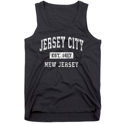 Jersey City Est 1617 New Jersey Nj Vintage Established Sports Design Tank Top