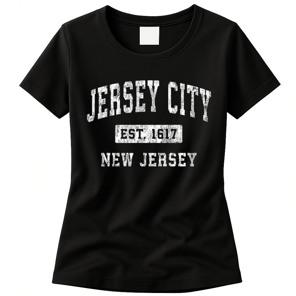 Jersey City Est 1617 New Jersey Nj Vintage Established Sports Design Womens T-Shirt
