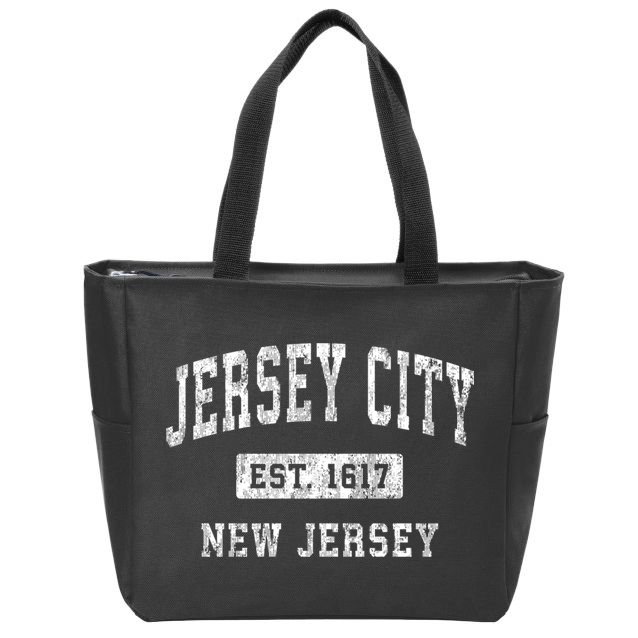 Jersey City Est 1617 New Jersey Nj Vintage Established Sports Design Zip Tote Bag