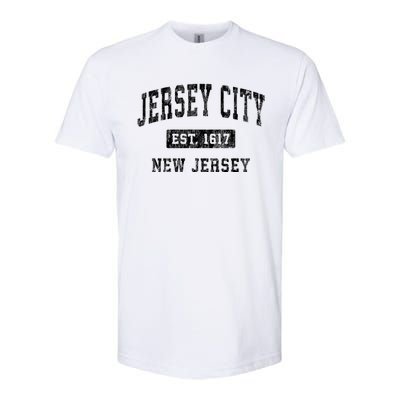 Jersey City Est 1617 New Jersey Nj Vintage Established Sports Design Softstyle CVC T-Shirt