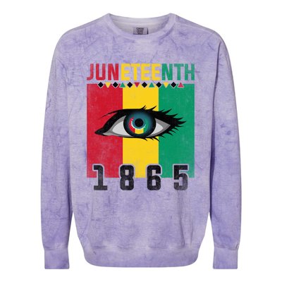 Juneteenth Celebration Eye Black History African American Gift Colorblast Crewneck Sweatshirt