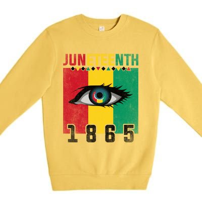 Juneteenth Celebration Eye Black History African American Gift Premium Crewneck Sweatshirt