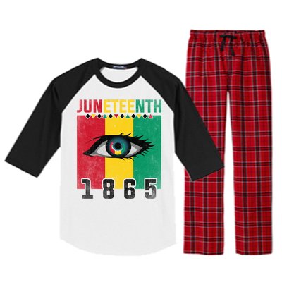 Juneteenth Celebration Eye Black History African American Gift Raglan Sleeve Pajama Set