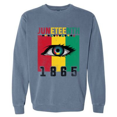 Juneteenth Celebration Eye Black History African American Gift Garment-Dyed Sweatshirt