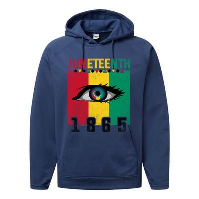 Juneteenth Celebration Eye Black History African American Gift Performance Fleece Hoodie