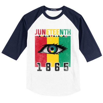 Juneteenth Celebration Eye Black History African American Gift Baseball Sleeve Shirt