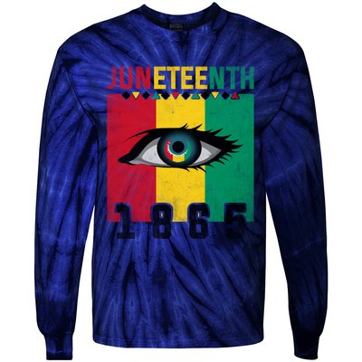 Juneteenth Celebration Eye Black History African American Gift Tie-Dye Long Sleeve Shirt