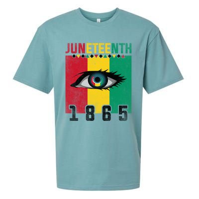 Juneteenth Celebration Eye Black History African American Gift Sueded Cloud Jersey T-Shirt