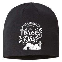 Jesus Christian Easter A Lot Can Happen In Three Days Sustainable Beanie