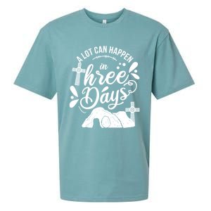 Jesus Christian Easter A Lot Can Happen In Three Days Sueded Cloud Jersey T-Shirt