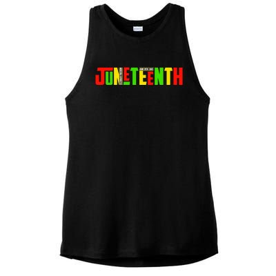 Juneteenth Celebrate Freegreat Giftish Freedom Black History Month Gift Ladies PosiCharge Tri-Blend Wicking Tank