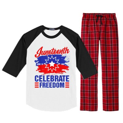 Juneteenth Celebrate Freedom Red White Blue Free Black Slave Raglan Sleeve Pajama Set