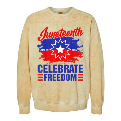 Juneteenth Celebrate Freedom Red White Blue Free Black Slave Colorblast Crewneck Sweatshirt