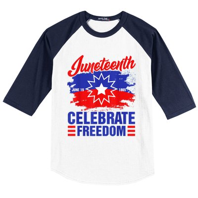 Juneteenth Celebrate Freedom Red White Blue Free Black Slave Baseball Sleeve Shirt