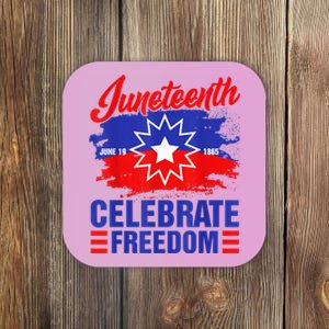 Juneteenth Celebrate Freedom Red White Blue Free Black Slave Coaster