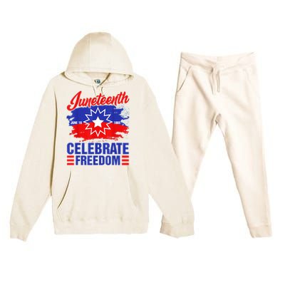 Juneteenth Celebrate Freedom Red White Blue Free Black Slave Premium Hooded Sweatsuit Set