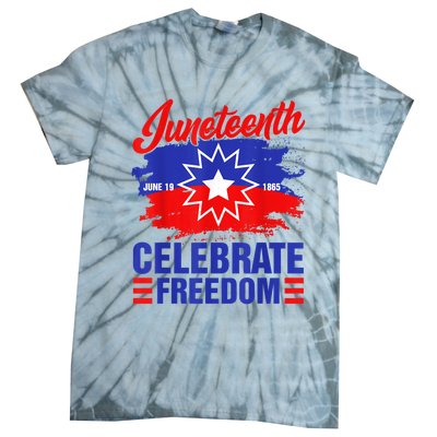 Juneteenth Celebrate Freedom Red White Blue Free Black Slave Tie-Dye T-Shirt