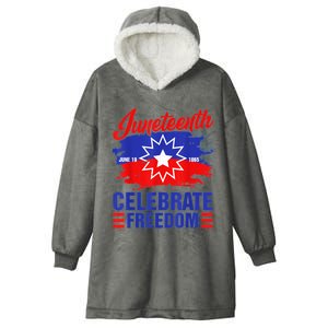 Juneteenth Celebrate Freedom Red White Blue Free Black Slave Hooded Wearable Blanket