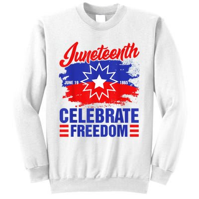 Juneteenth Celebrate Freedom Red White Blue Free Black Slave Sweatshirt