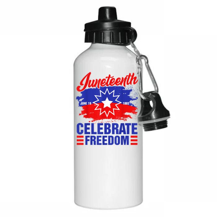 Juneteenth Celebrate Freedom Red White Blue Free Black Slave Aluminum Water Bottle