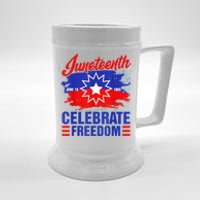 Juneteenth Celebrate Freedom Red White Blue Free Black Slave Beer Stein