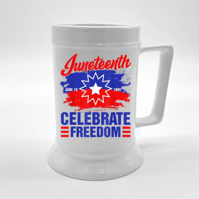 Juneteenth Celebrate Freedom Red White Blue Free Black Slave Beer Stein