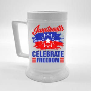 Juneteenth Celebrate Freedom Red White Blue Free Black Slave Beer Stein