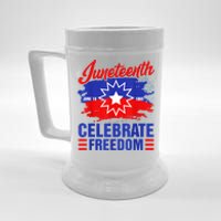 Juneteenth Celebrate Freedom Red White Blue Free Black Slave Beer Stein