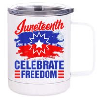 Juneteenth Celebrate Freedom Red White Blue Free Black Slave 12 oz Stainless Steel Tumbler Cup