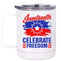 Juneteenth Celebrate Freedom Red White Blue Free Black Slave 12 oz Stainless Steel Tumbler Cup