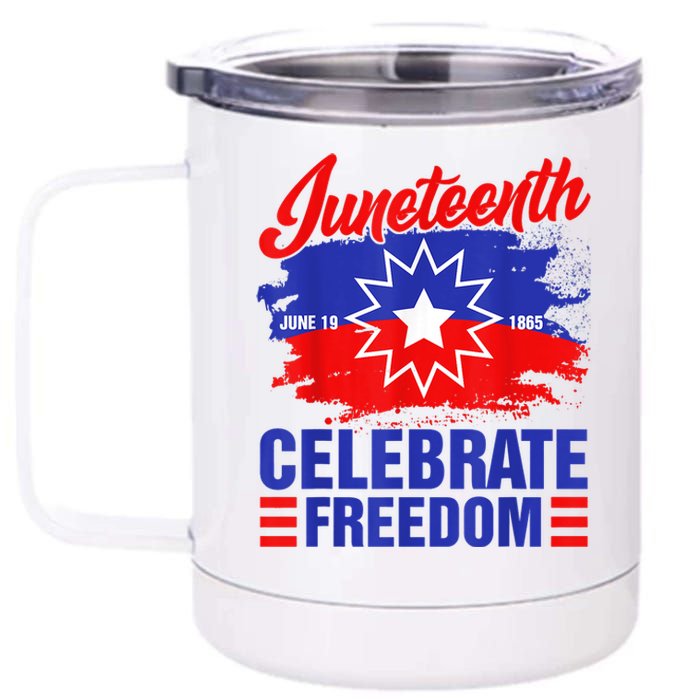 Juneteenth Celebrate Freedom Red White Blue Free Black Slave 12 oz Stainless Steel Tumbler Cup