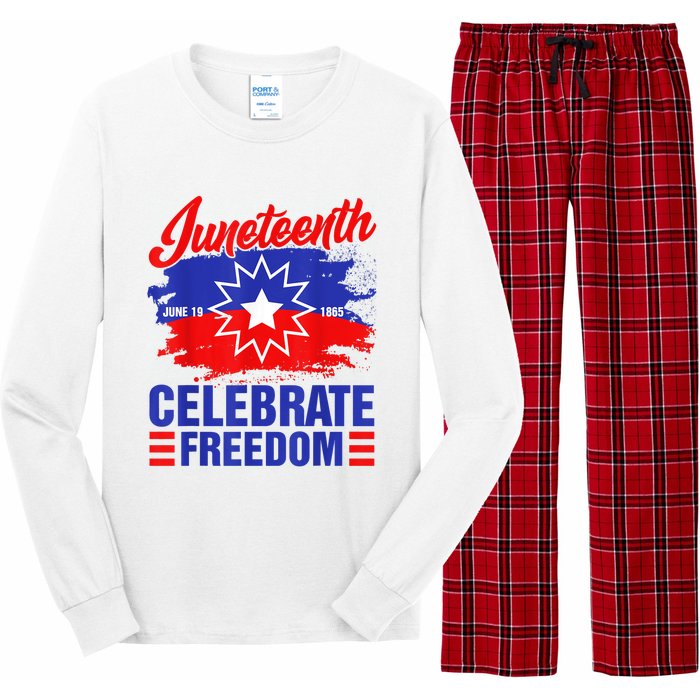 Juneteenth Celebrate Freedom Red White Blue Free Black Slave Long Sleeve Pajama Set