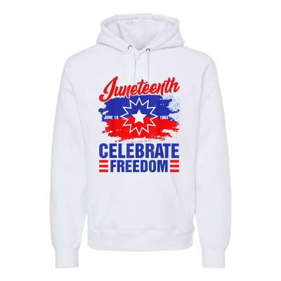 Juneteenth Celebrate Freedom Red White Blue Free Black Slave Premium Hoodie