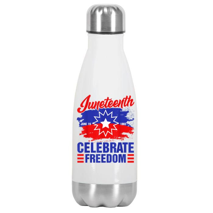 Juneteenth Celebrate Freedom Red White Blue Free Black Slave Stainless Steel Insulated Water Bottle