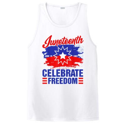 Juneteenth Celebrate Freedom Red White Blue Free Black Slave PosiCharge Competitor Tank