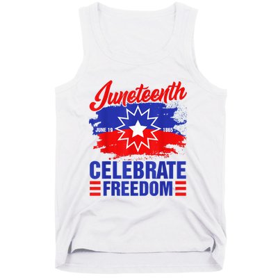 Juneteenth Celebrate Freedom Red White Blue Free Black Slave Tank Top