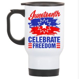 Juneteenth Celebrate Freedom Red White Blue Free Black Slave Stainless Steel Travel Mug