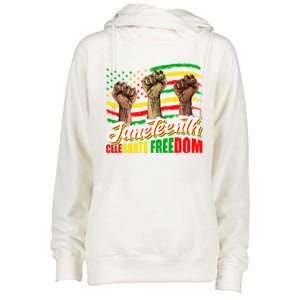 Juneteenth Celebrate Freedom Independence Day Black History Cute Gift Womens Funnel Neck Pullover Hood